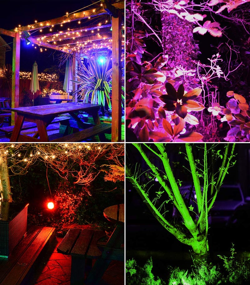 OSORD Solar Outdoor Lights, 9 Modes Color Changing 18 LED Halloween Solar Spot Lights Outdoor Waterproof Spotlight Landscape Light Solar Powered for Garden Yard Tree Flag Patio Christmas(2 Pack) - Image 4